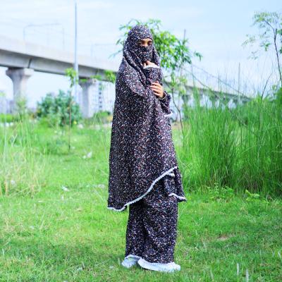 লিলিয়ান সুতি কাপড়ের প্লাজু ও লং খিমার সেট (KC-02)