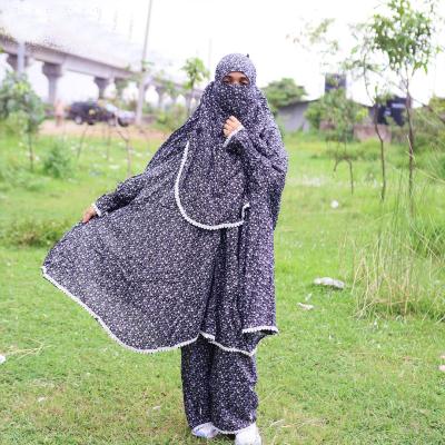 লিলিয়ান সুতি কাপড়ের প্লাজু ও লং খিমার সেট (KC-09)