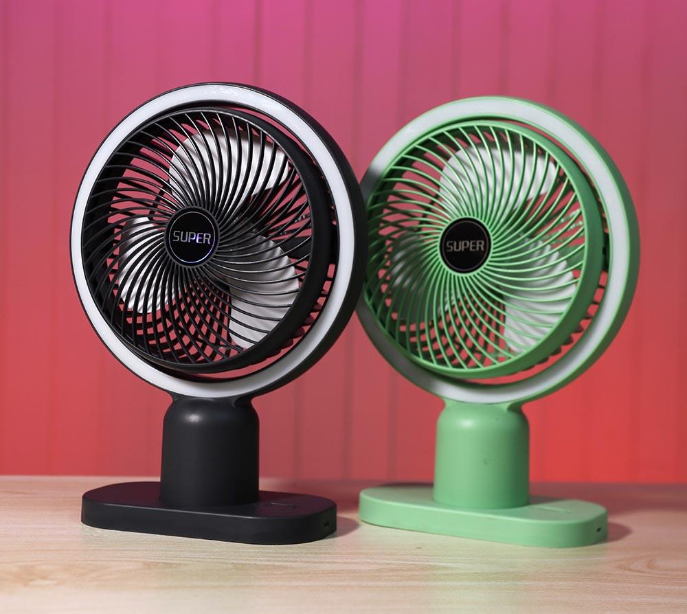 Circulating Rechargeable Tabel Fan With Light