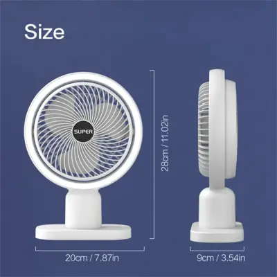 Circulating Rechargeable Tabel Fan With Light