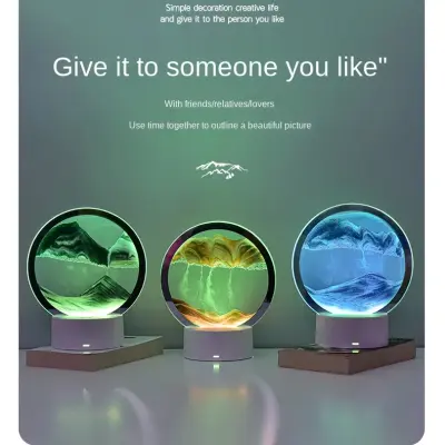 3D Hourglass 7 Color RGB Table Lamp Deep Sea Sandscape